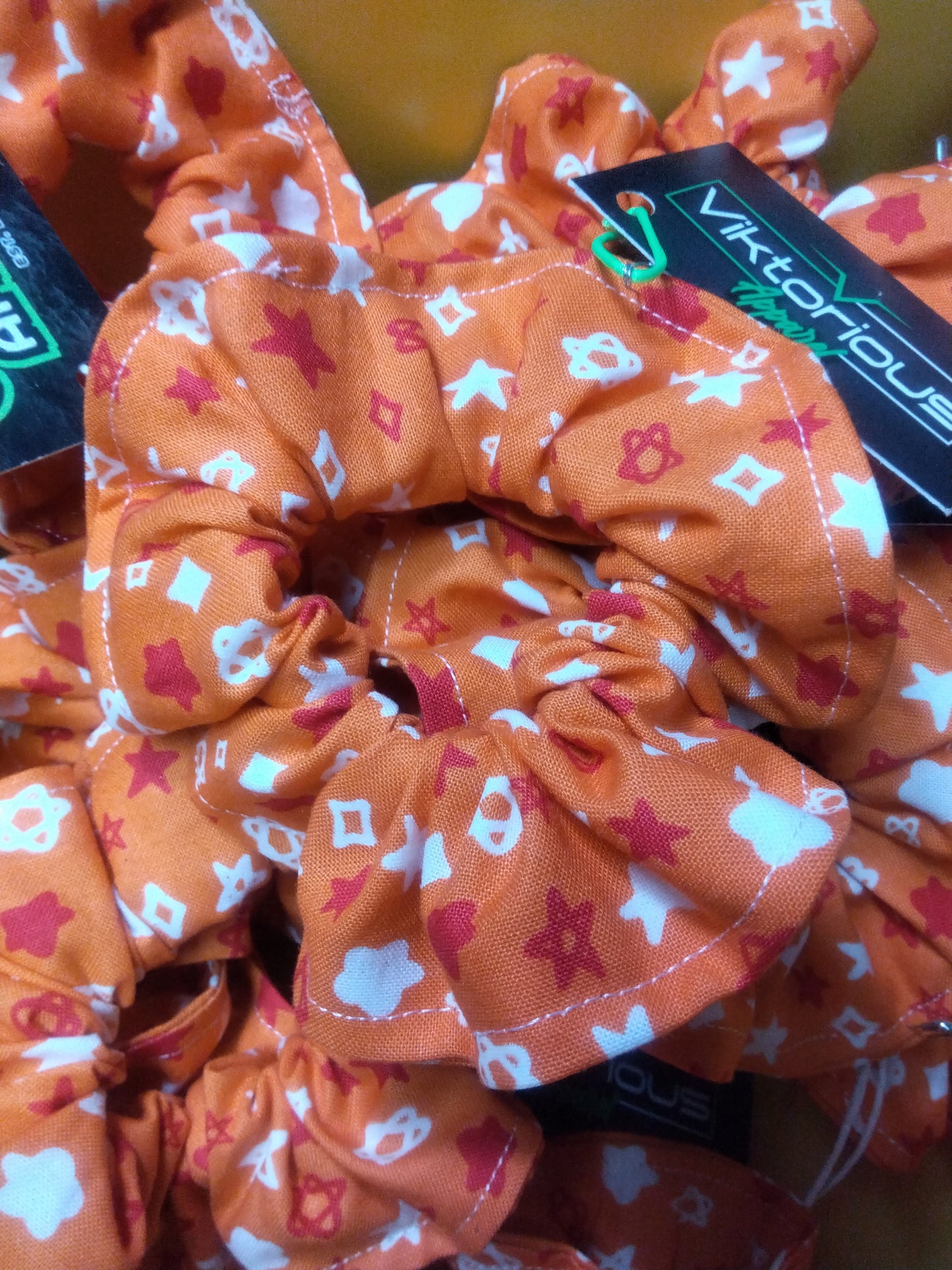 Orange Stars (GLOW IN THE DARK) (REGULAR) Scrunchie