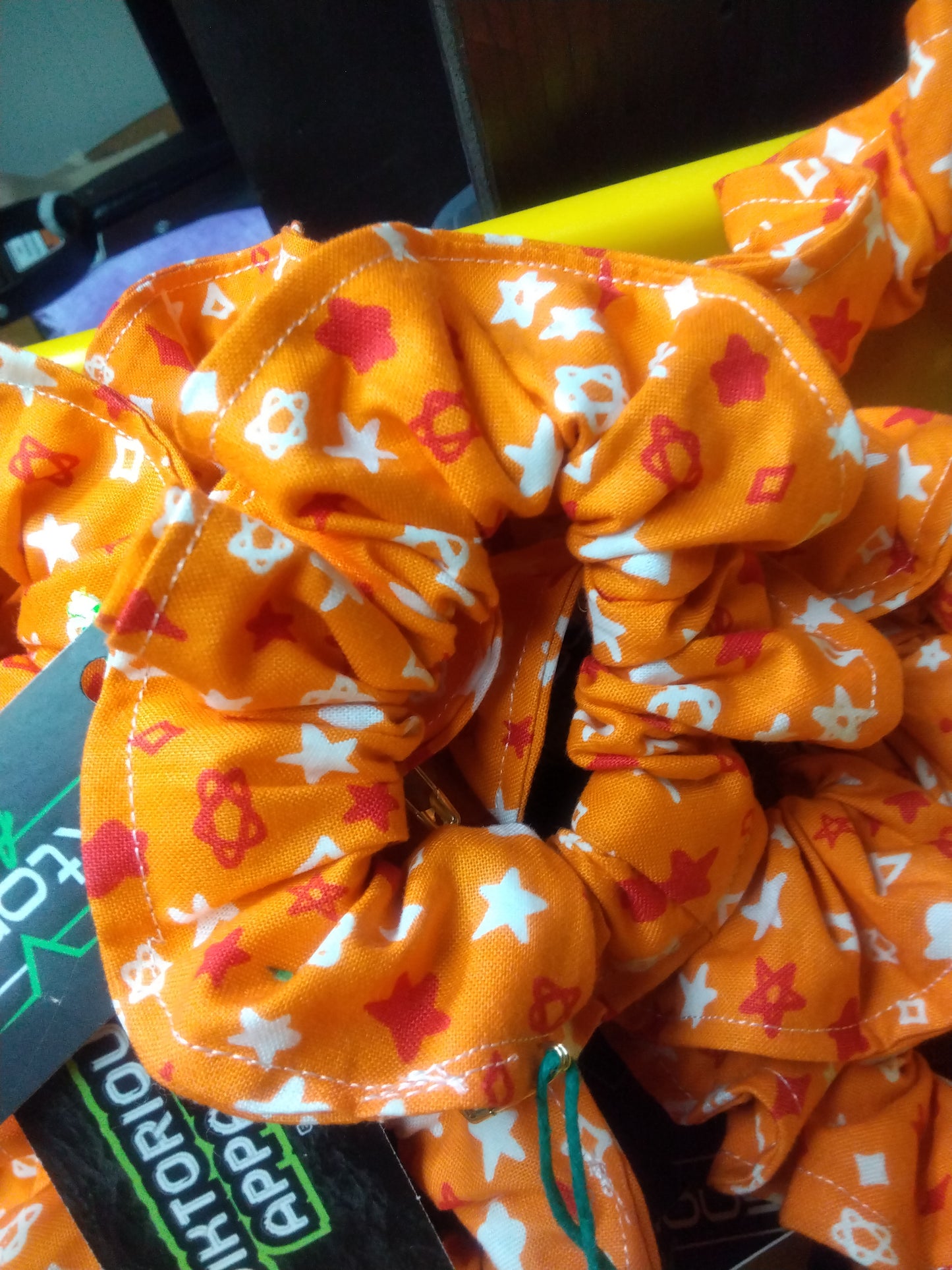 Orange Stars (GLOW IN THE DARK) (REGULAR) Scrunchie