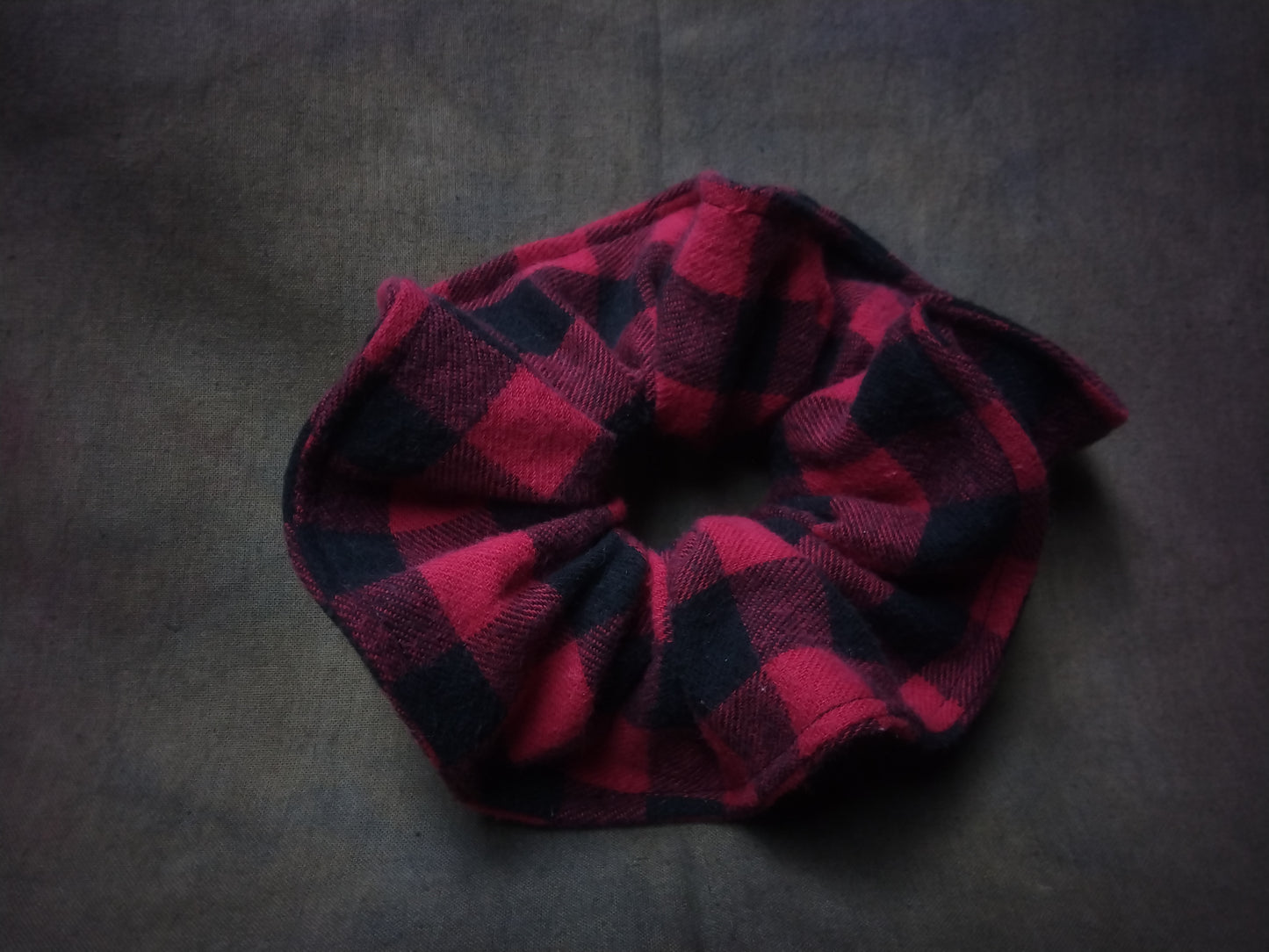 Black/Red Flannel (REGULAR) Scrunchie