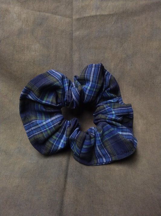 Blue Plaid Canvas (REGULAR) Scrunchie