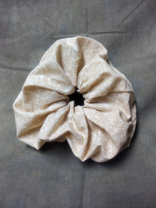 Tan Flowers (JUMBO) Scrunchies